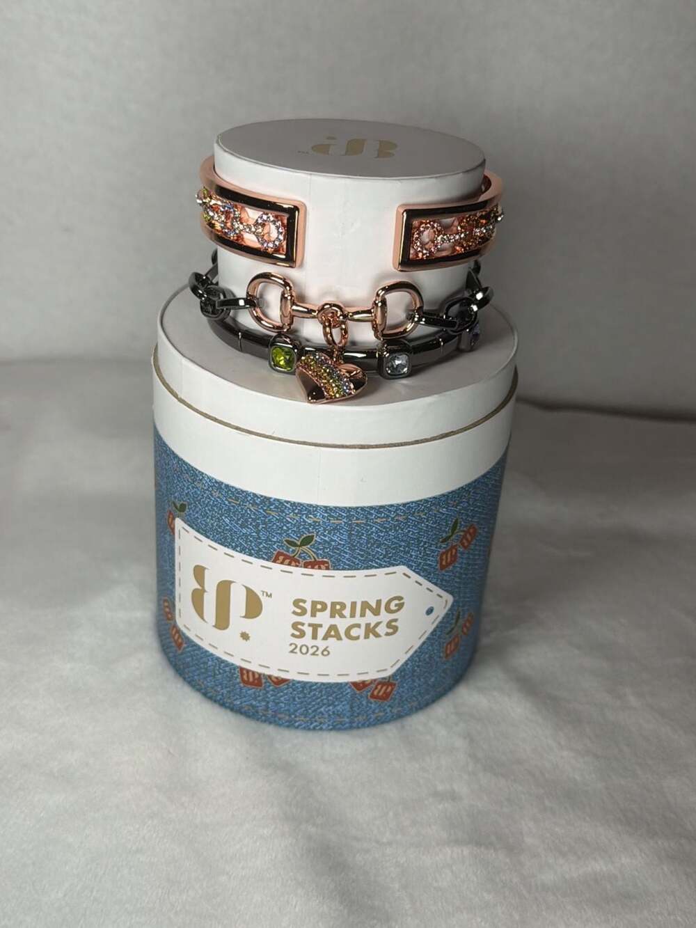 BP Spring Stacks 2026 Kaleido-Heart Stack Lab Hematite & Rose Gold